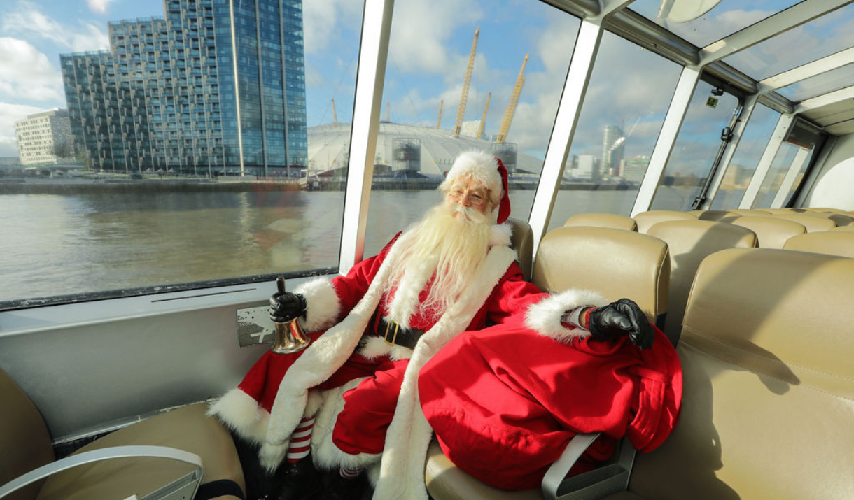 Santa on board Uber Boat by Thames Clippers